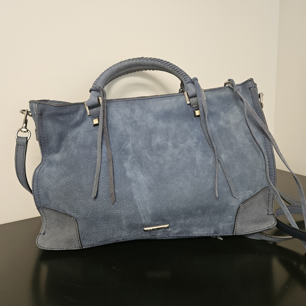 Rebecca Minkoff Blue Suede Satchel Bag - Picture 4 of 10